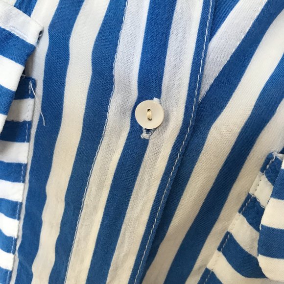 H&M Blue White Striped Button Down Blouse - Picture 6 of 7